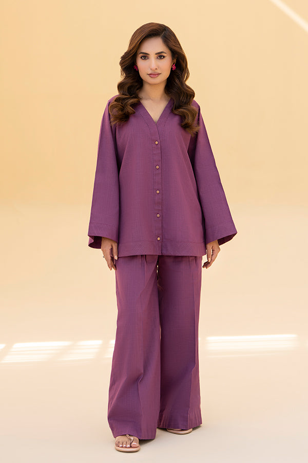 Purple Khaddar Co-ord Set