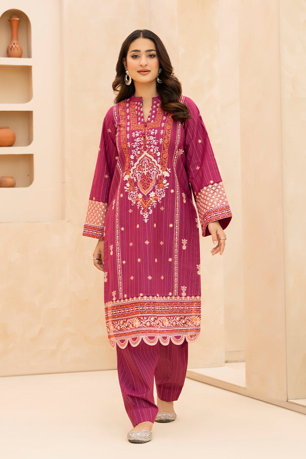 2 Piece Orchid Khaddar Embroidered Dress