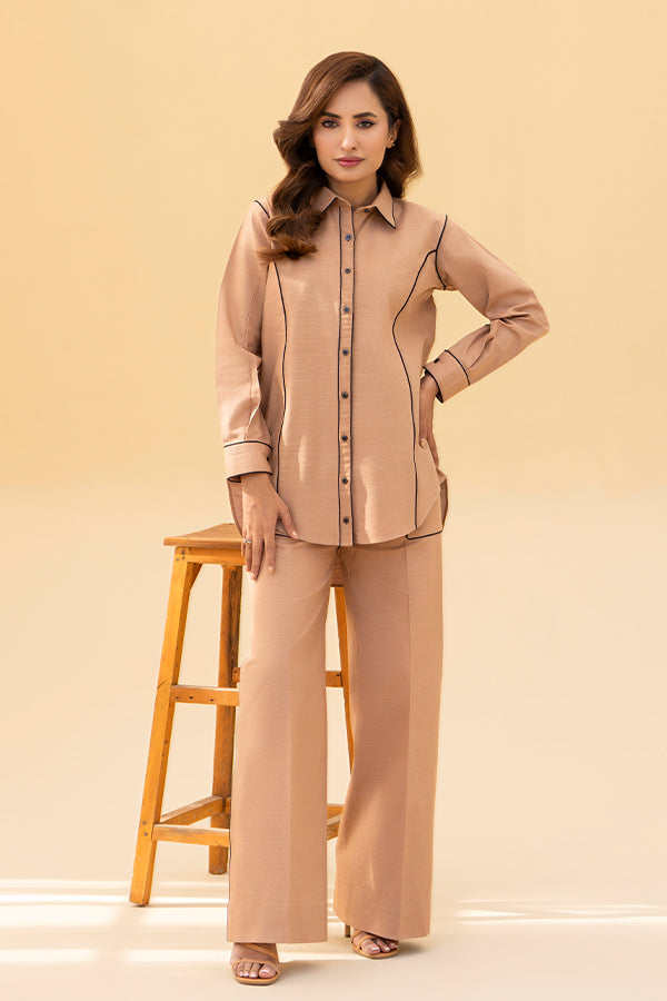 Camel Toned Khaddar Co-ord Set