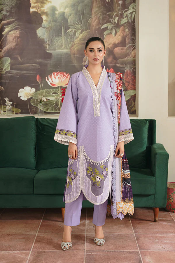 Elegant Chikankari Embroidered Shirt with Printed Dupatta