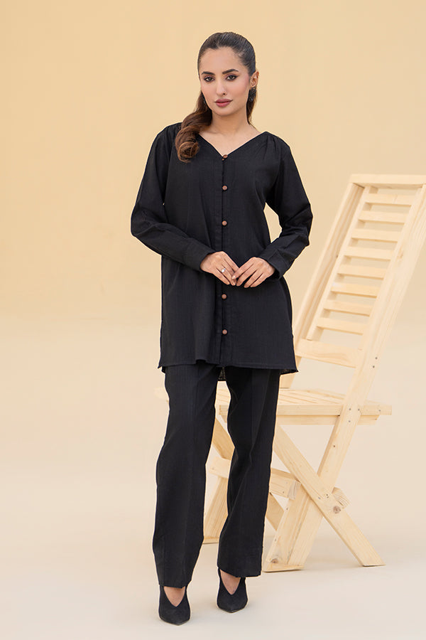 Black Khaddar Co-ord Set