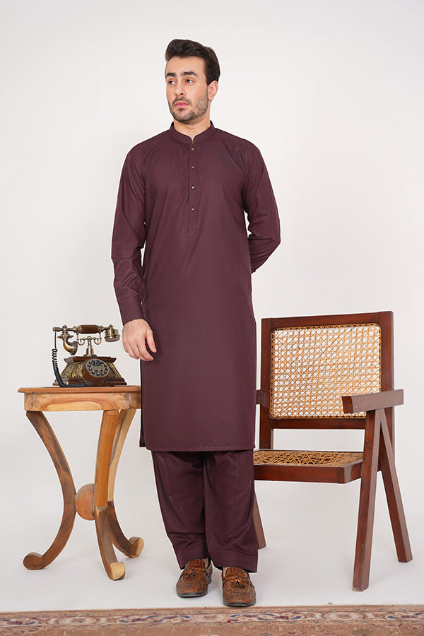 Shalwar Kameez Dress for Men With Buttoned Placket