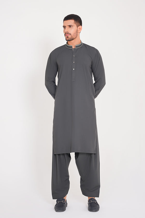 Fiord Grey Men Shalwar Kameez