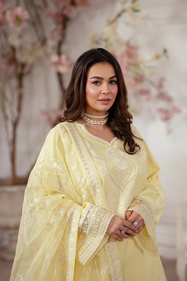 lawn dress with organza dupatta Formal Wear Lawn Printed Stitched Suit With Organza Dupatta 4