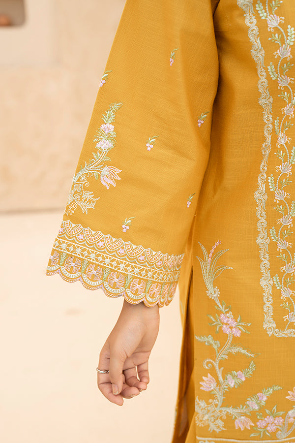 2 Piece Mustard Embroidered Karandi Dress Mustard / M 2 Piece Mustard Embroidered Karandi Dress Mustard / M