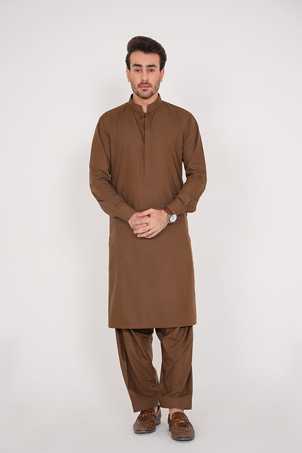 double-placket-with-invisible-buttons-brown-2-piece-for-men-front