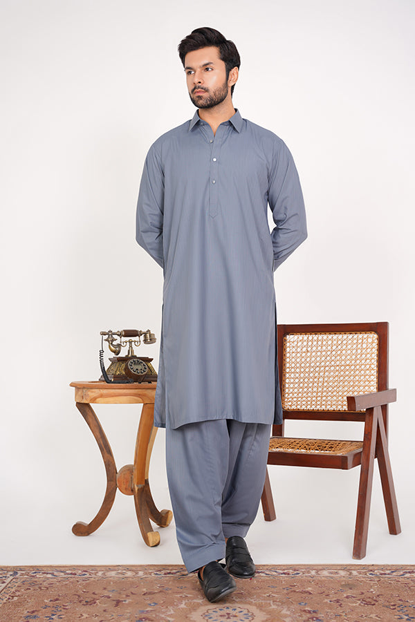 slate-blue-blended-dress-with-shirt-collar-and-button