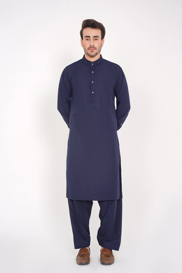 Navy Blue Men Shalwar Kameez